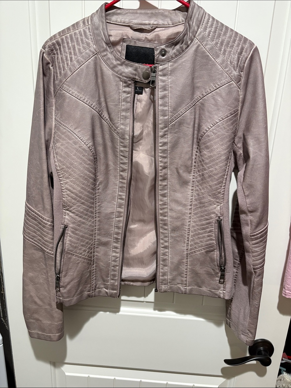 Maurices Mauve-Taupe Faux Leather Moto Jacket